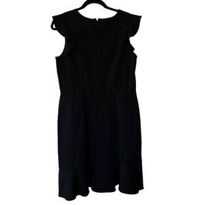 ‎Loft black fitted ruffle dress 8